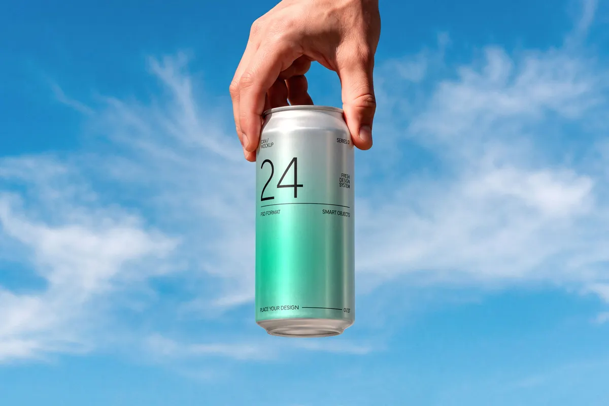 Slim Aluminum Can Mockup