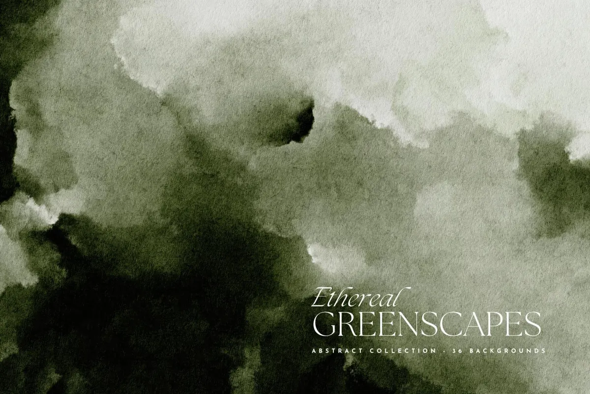 Ethereal Greenscapes: Watercolor Backgrounds