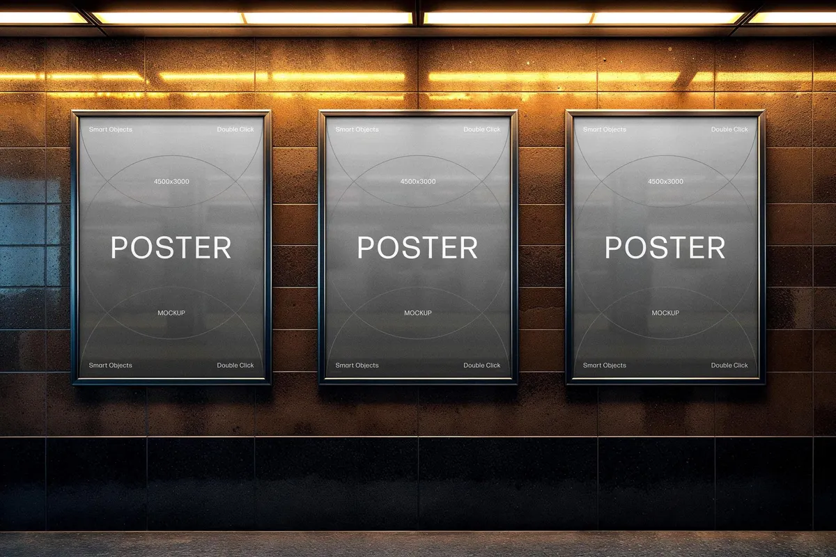 Framed A4 Posters Mockup