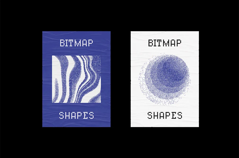 Abstract Dithering Bitmap Shapes