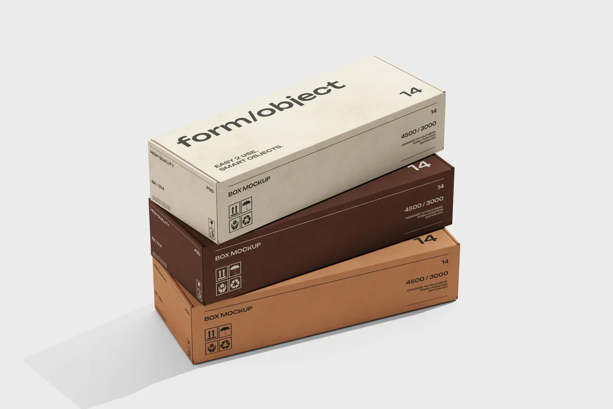 Three Long Boxes Mockup