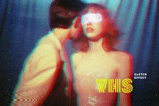 VHS Glitch Art Photo Effect