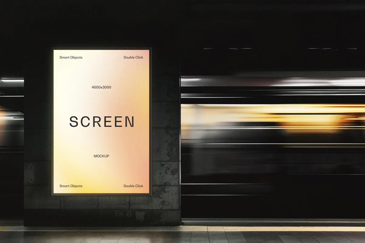 Vertical Subway Screen Mockup