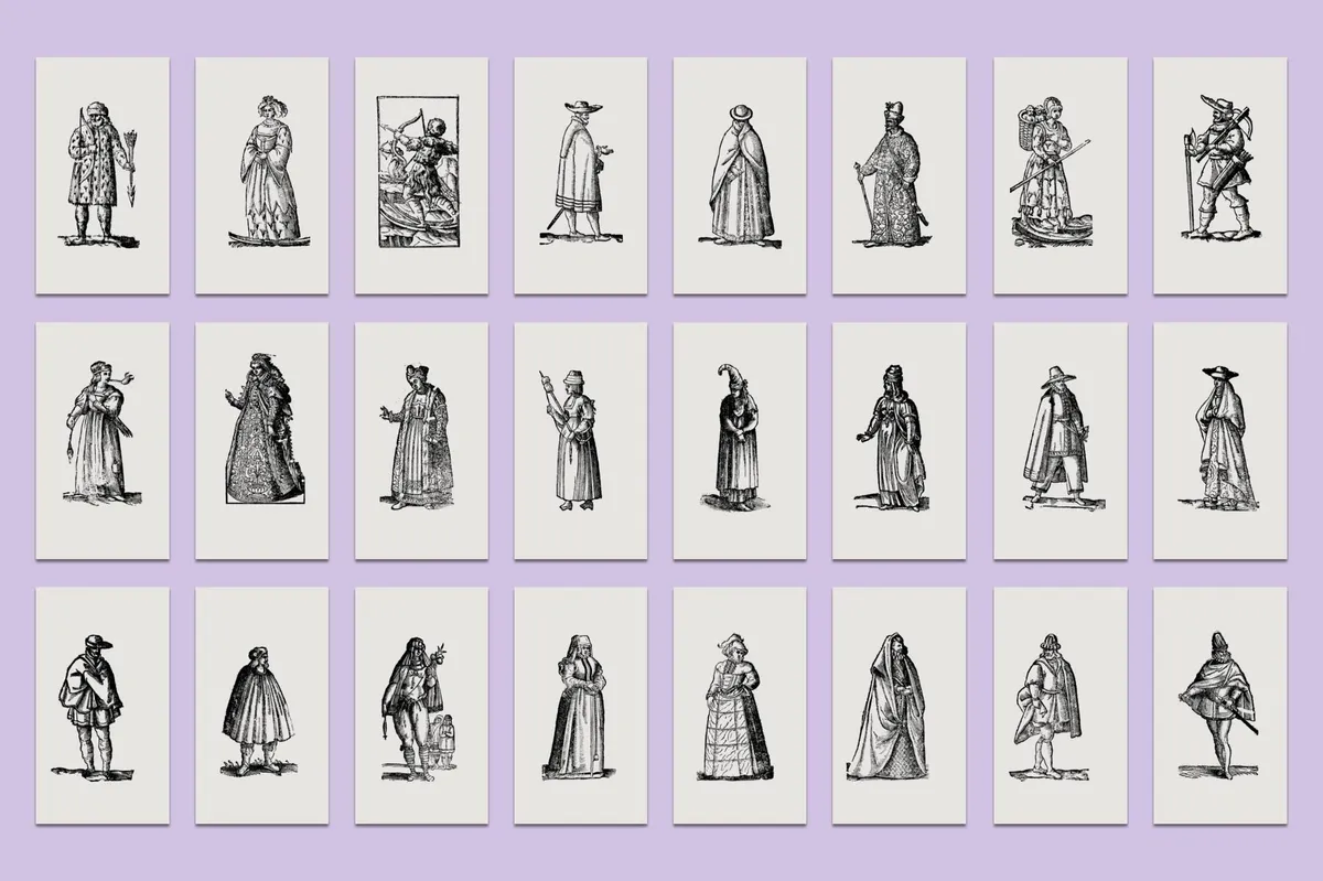 History of Fashion - Vector Illustrations