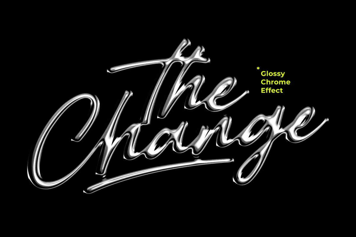 Glossy Chrome Text Effect