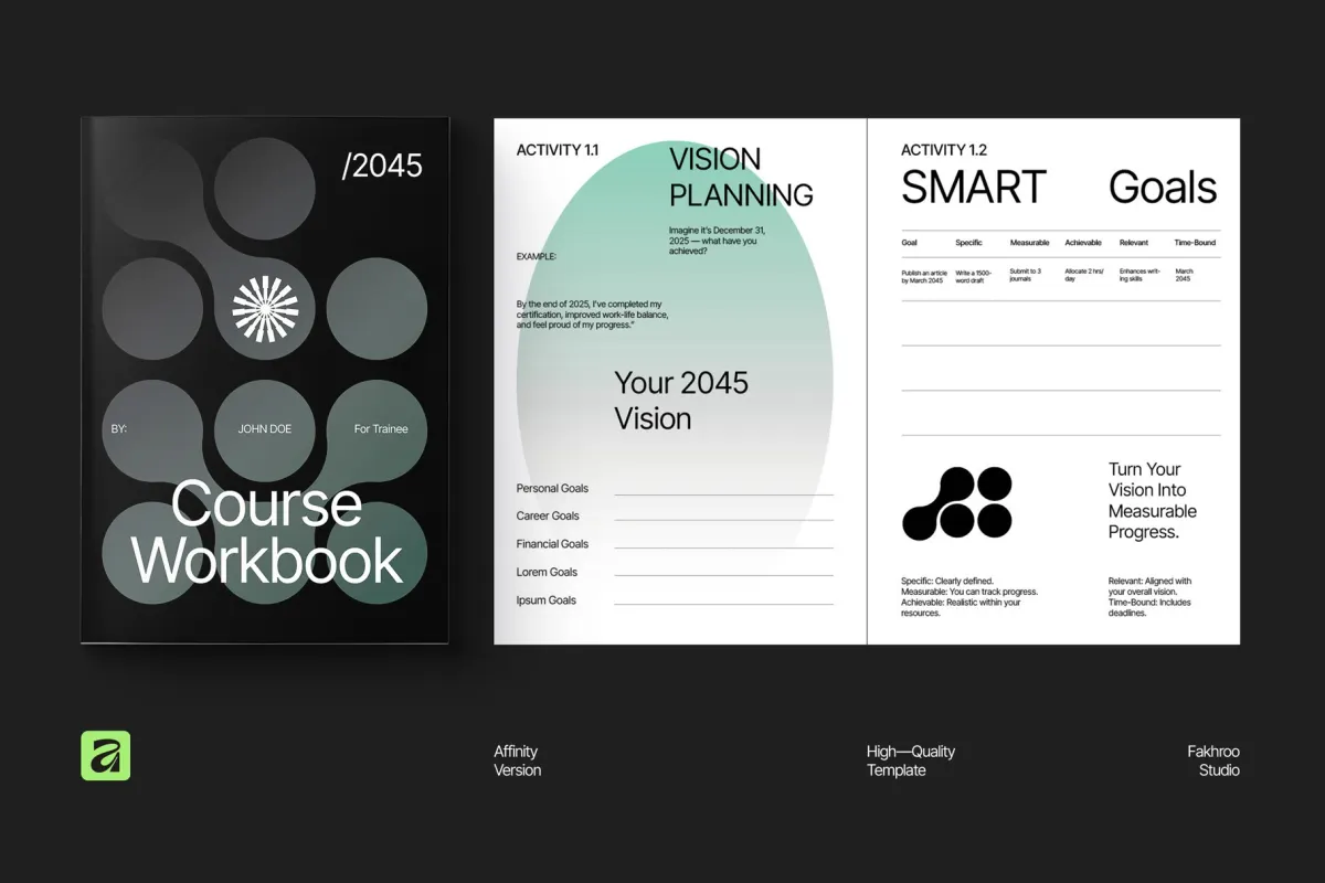 Creative Course Workbook for Affinity Template