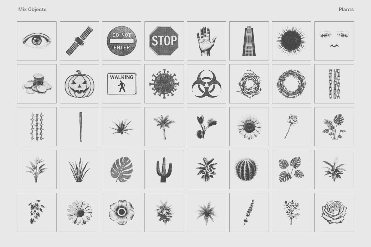 Photocopy Effect Illustrations Pack
