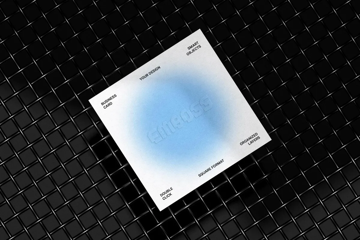 60×60mm Business Card Mockup