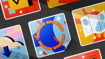 Glossy Stickers Layout Mockup
