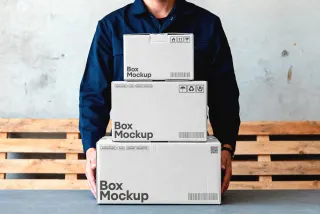 Shipping Box Mockup in Hands