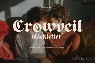 Crowveil Blackletter — Soft Editorial Gothic Font