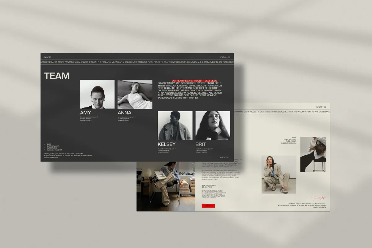 RUBE — Brand Portfolio & Media Kit Template