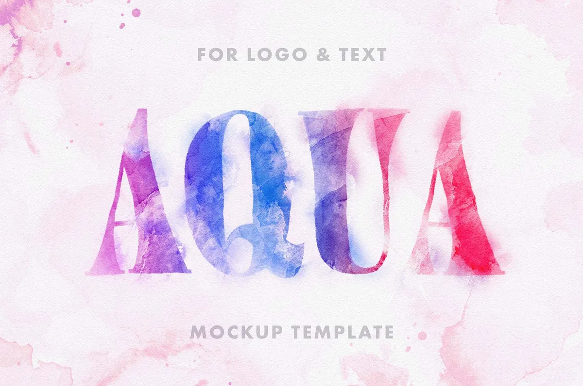 Aquarelle Text & Logo Mockup