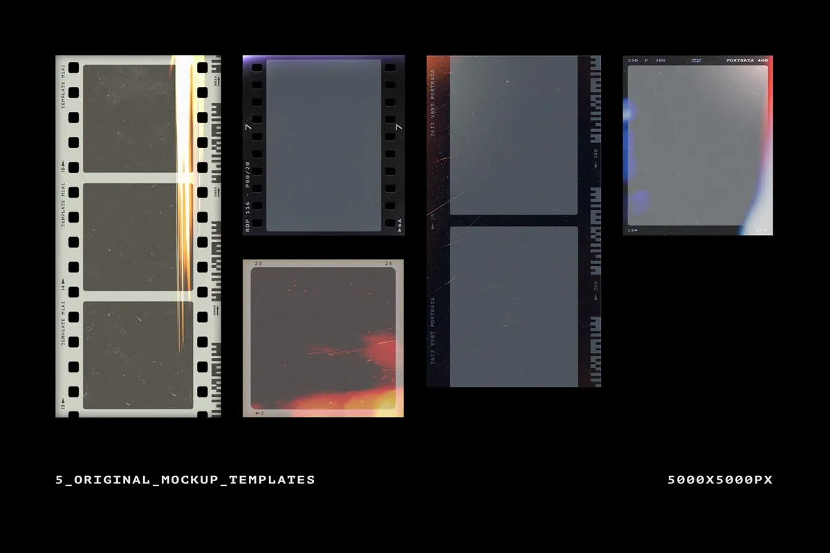 Retro Film Frames Mockups