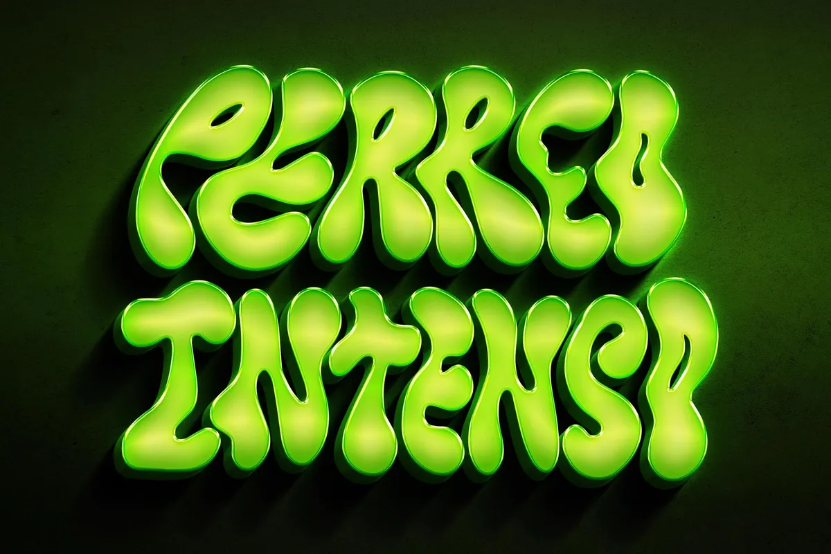 Green Neon Wall Text & Logo Mockup