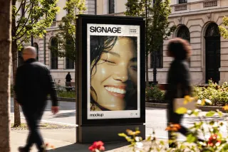 Outdoor Vertical Lightbox Mockup