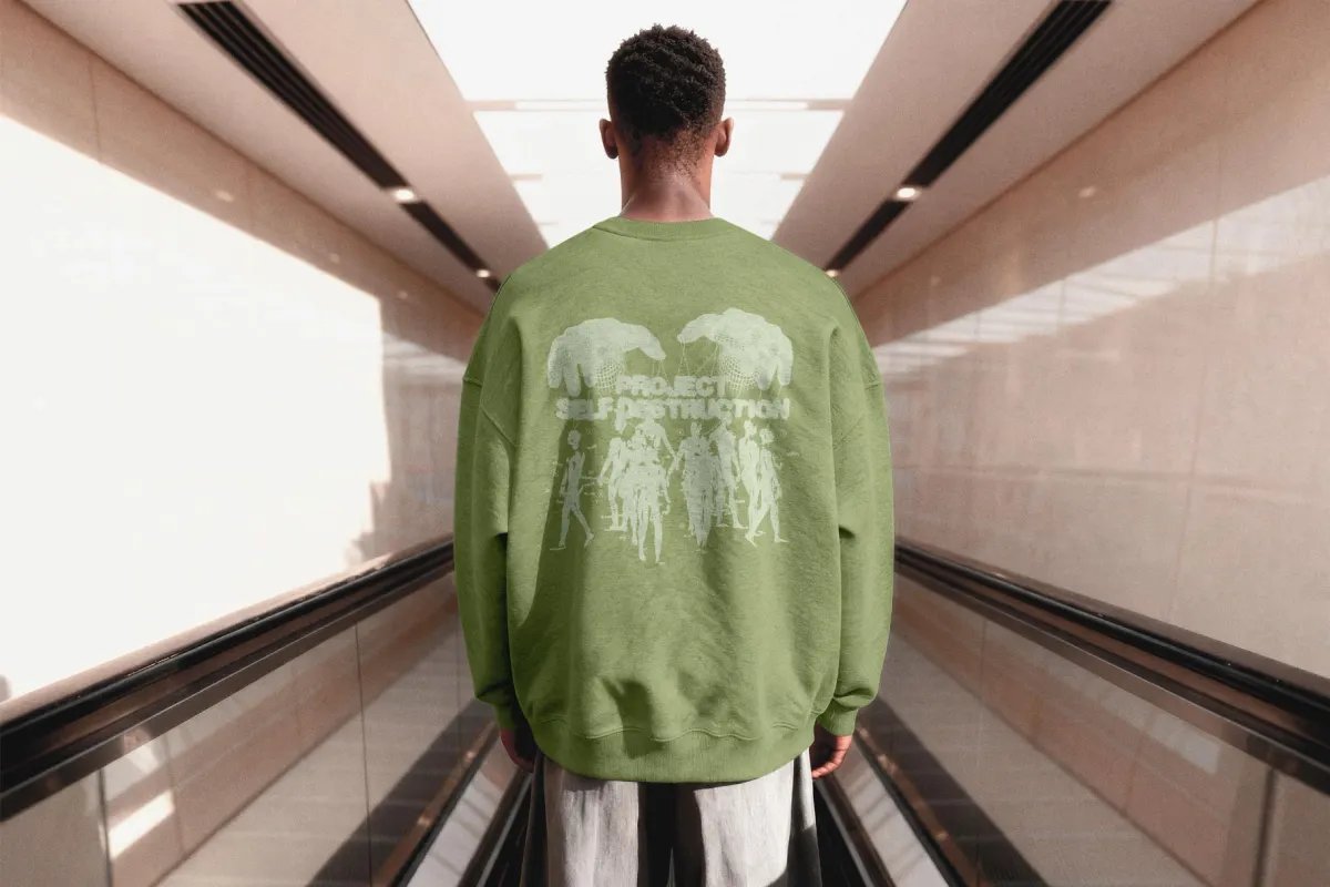 Oversize Sweatshirt Mockup Back View