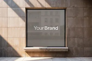Square Window Sticker Mockup