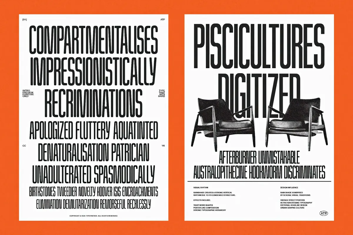 Rainshade - Condensed Display Font