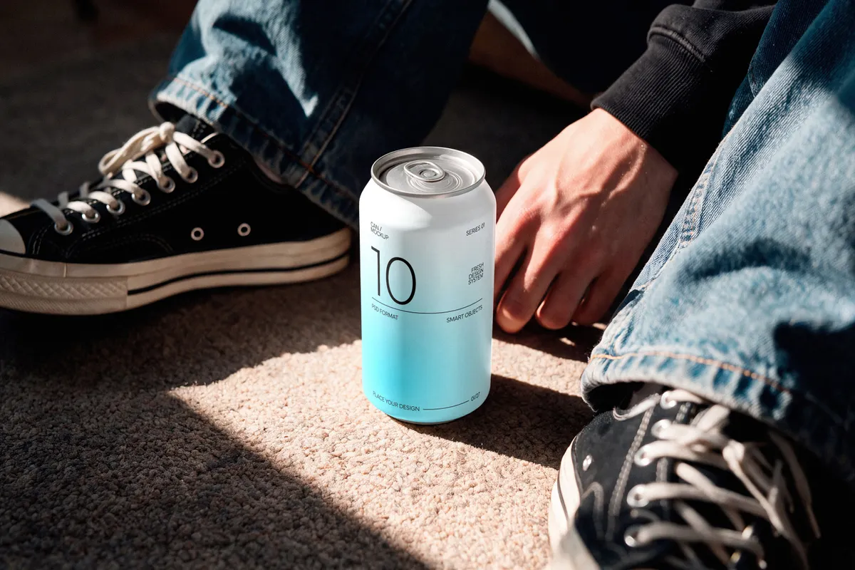 Outdoor Soda Can Mockup