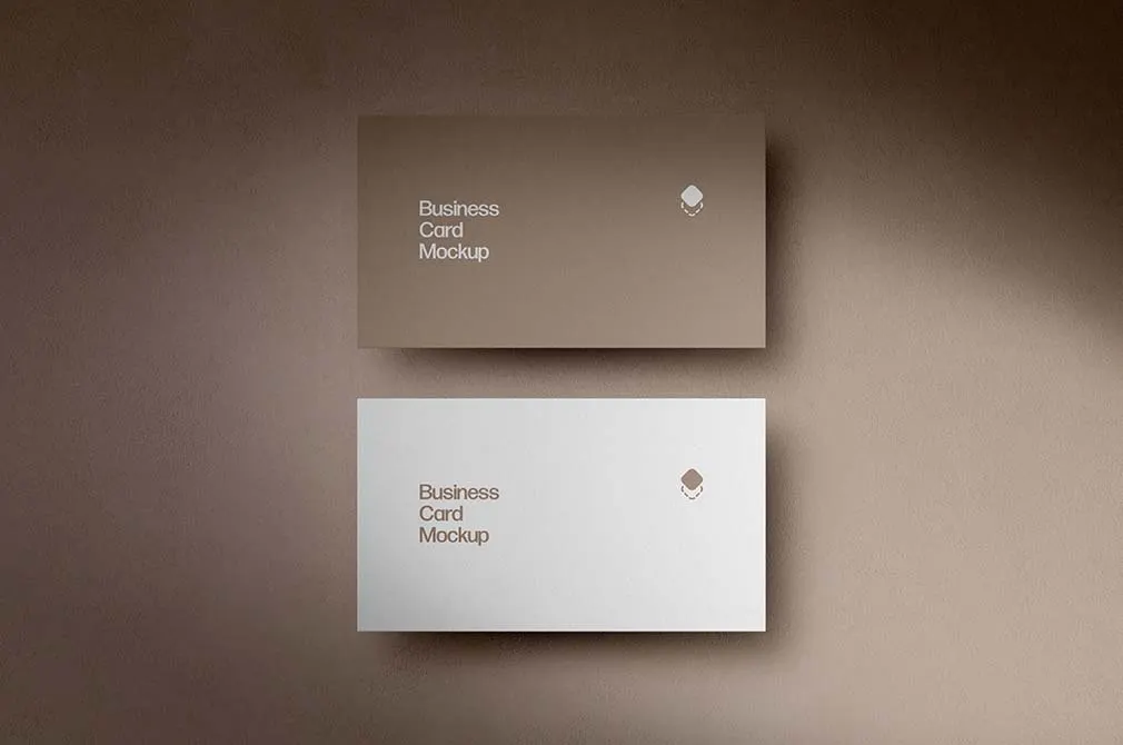 Peach Business Card Mockup