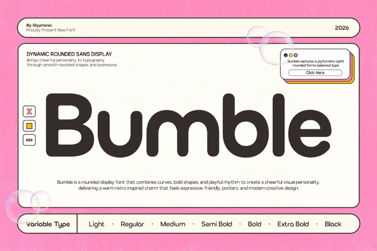 GC Bumble – Rounded Bubble Font
