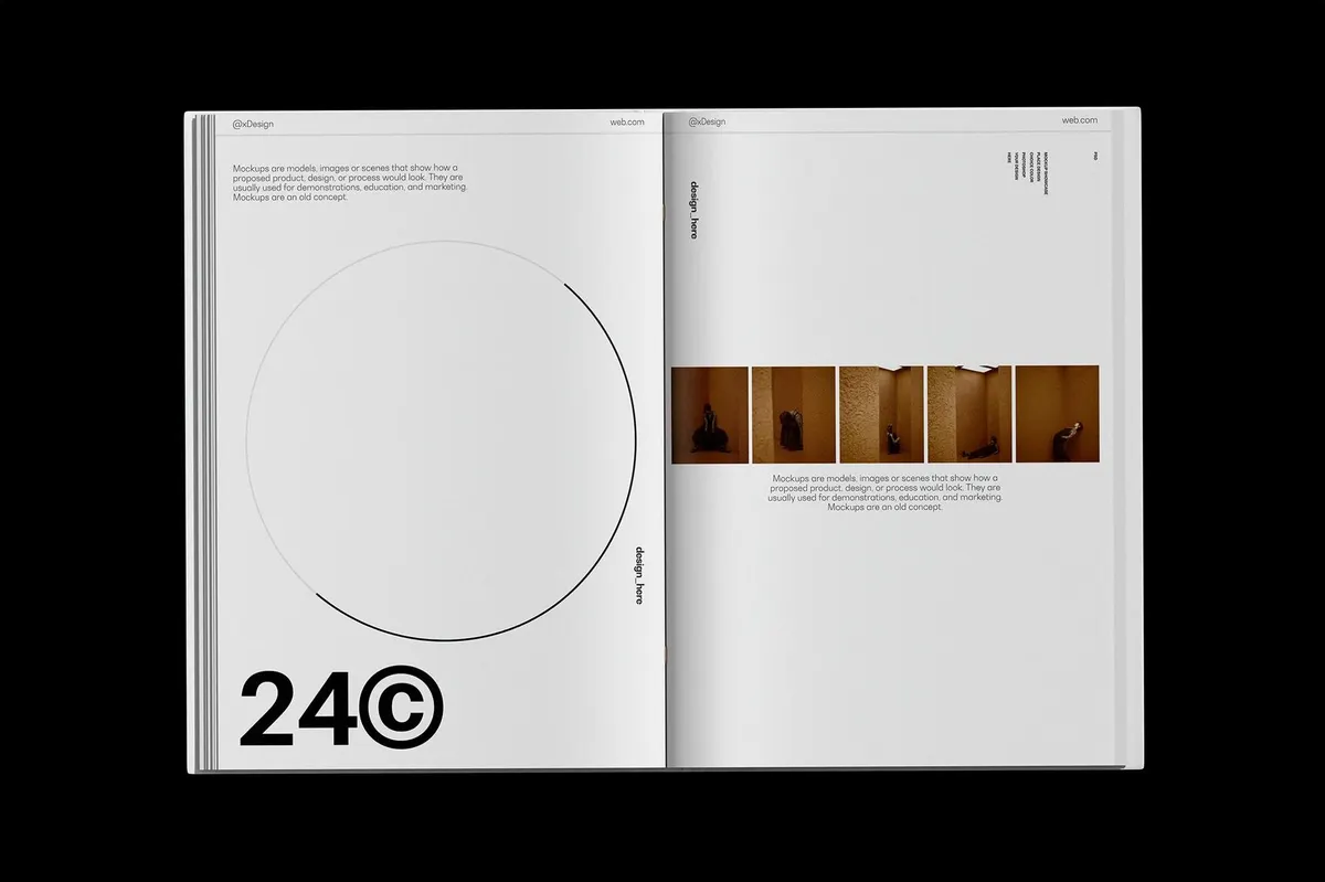 Opened Book Spread Mockup