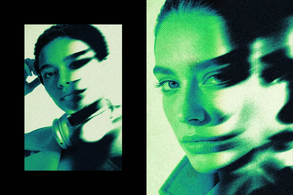 Blurred Halftone Photo Effect