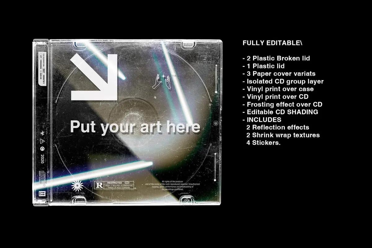 Distressed CD Cover Mockup