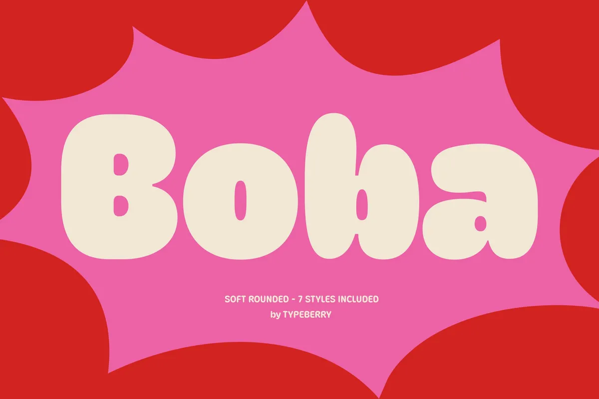 Boba - Soft Rounded Playful Display Font Family