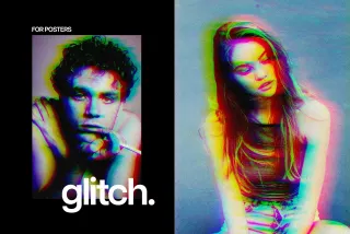 Glitch Blur Photo Effect for Posters