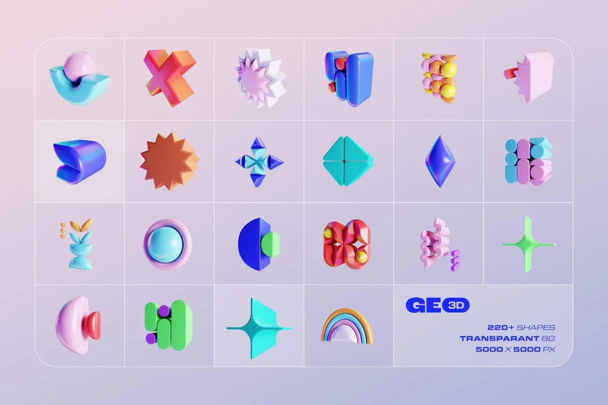GEO/3D 220+ Colorful Illustrations