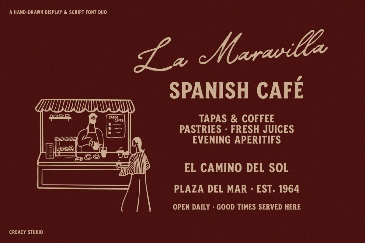 Casa Sol – Mediterranean Hand-Drawn Font Duo