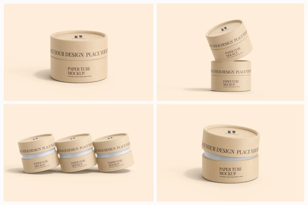 Kraft Cylinder Paper Tube Mockup