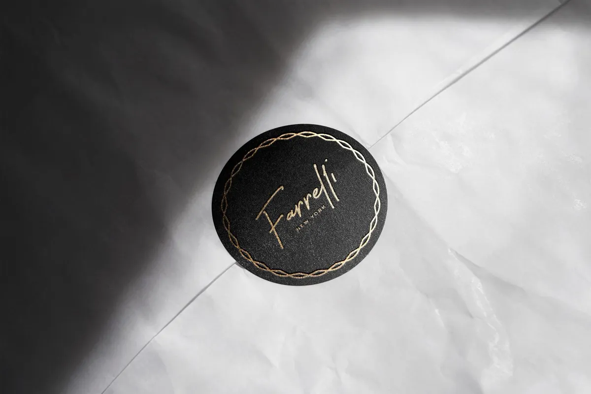 Gilded Round Sticker Mockup