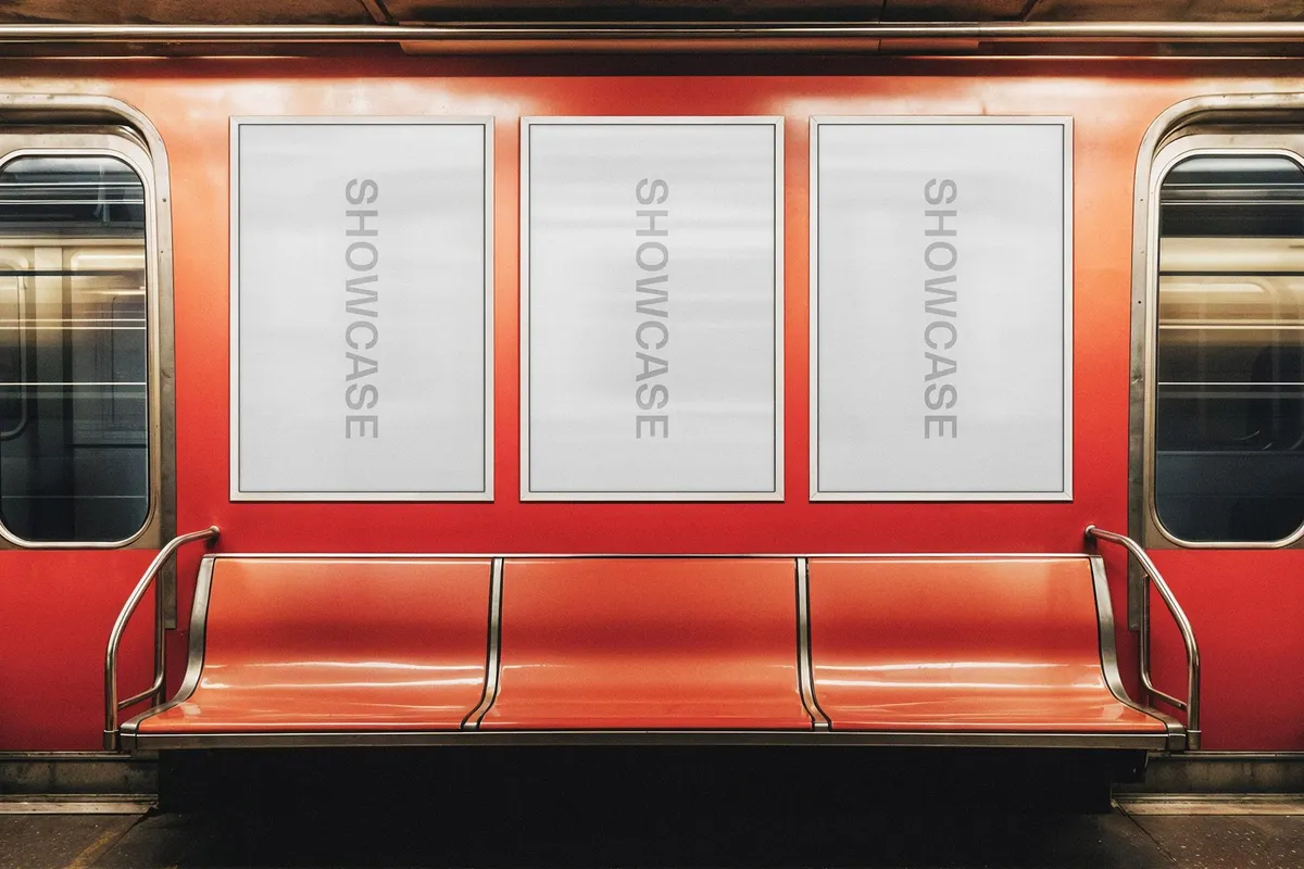 Subway Train Posters Mockup