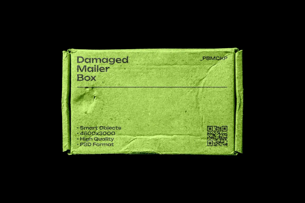 Damaged Mailing Box Mockup