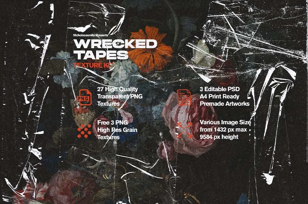Wrecked Duct Tape Texture Set