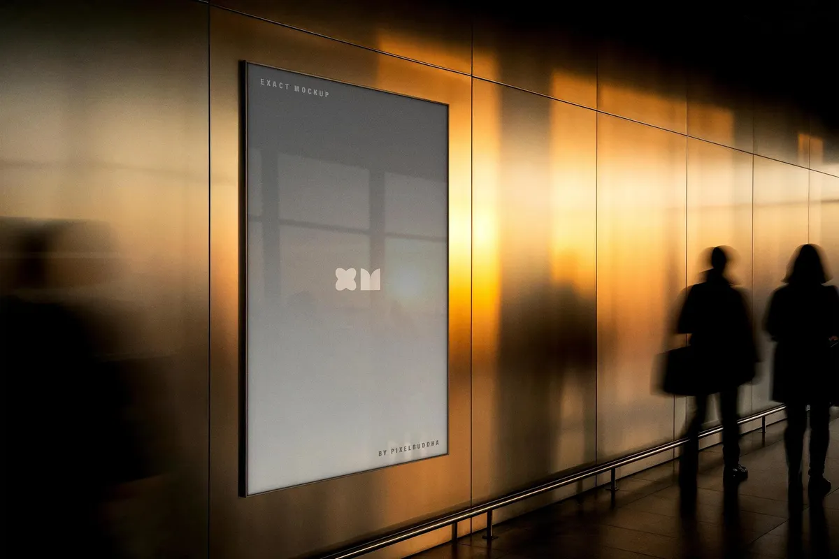 Framed Glass Poster Mockup