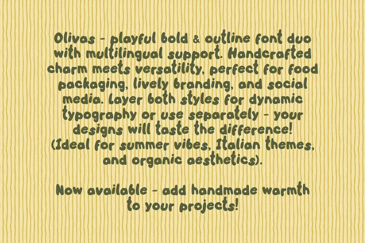 Olivas: Tasty Handmade Font Duo