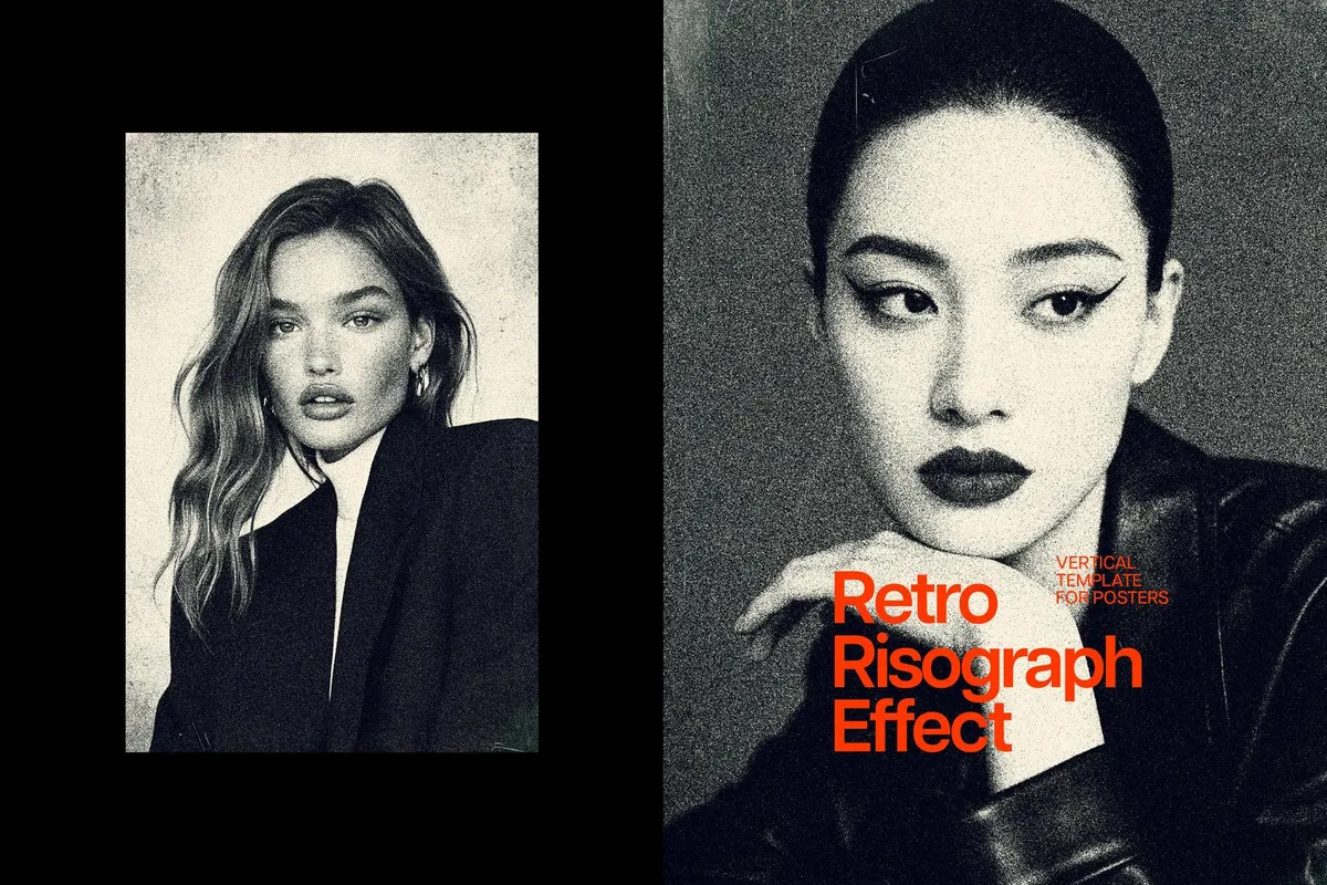 Vintage Risograph Poster Effect