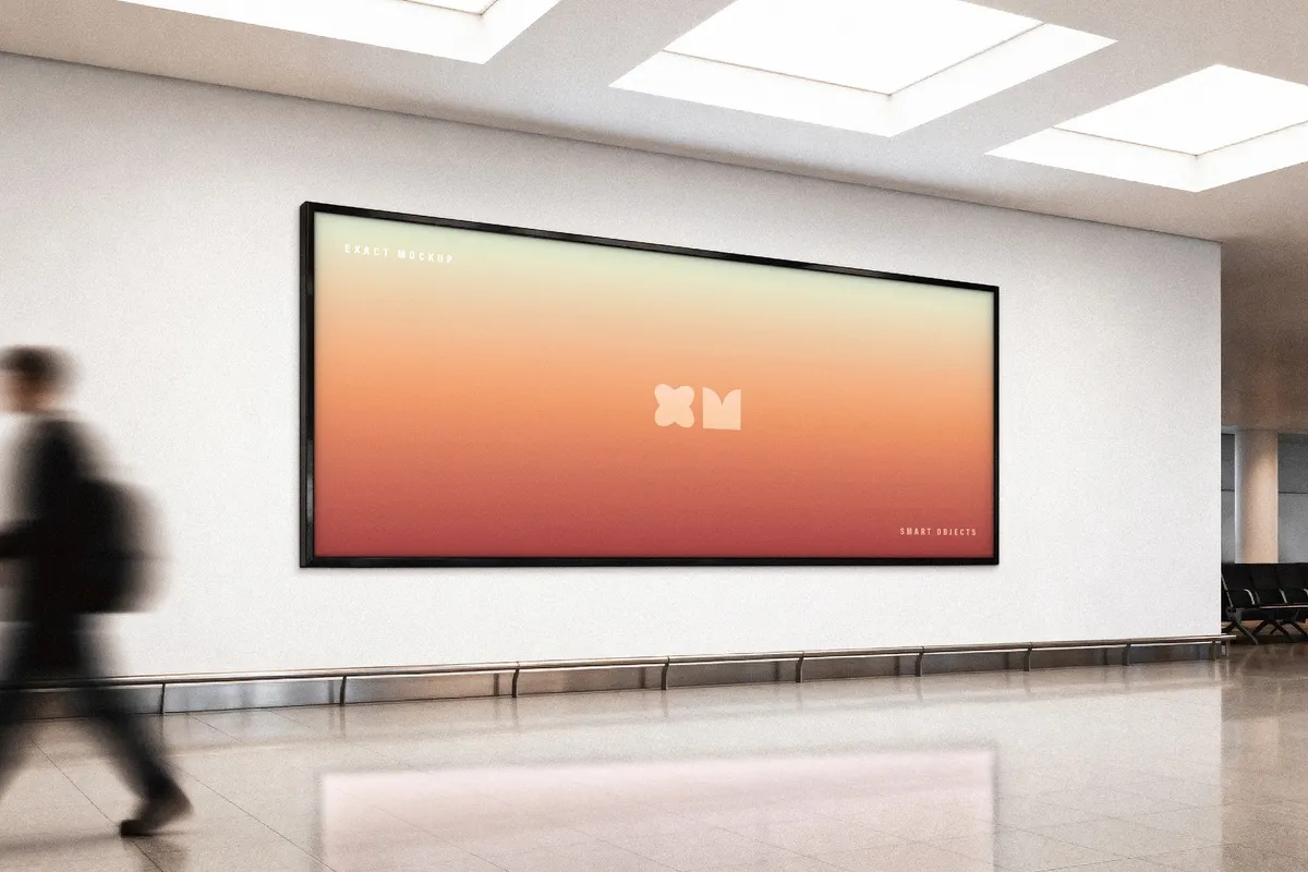 Airport Gate Billboard Mockup
