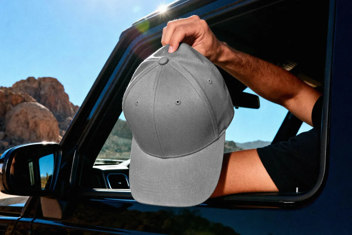 Baseball Cap Mockup in Desert Road