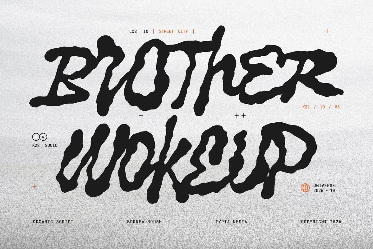 Bornea Brush - Organic Graffiti Script Font