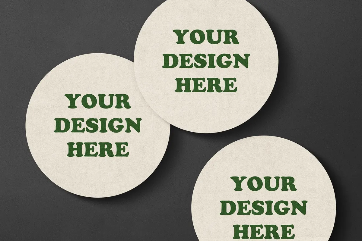 Round Paper Stickers Mockups