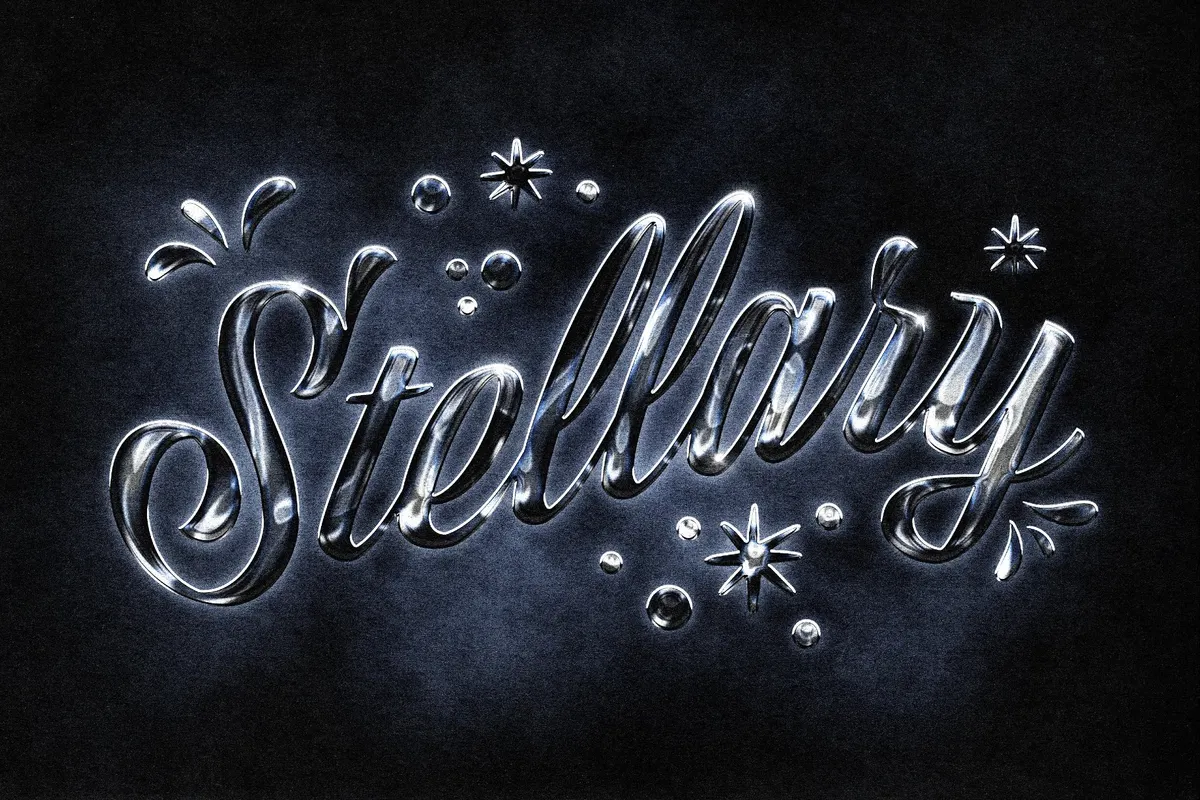 Fancy Metallic Chrome Text Effect