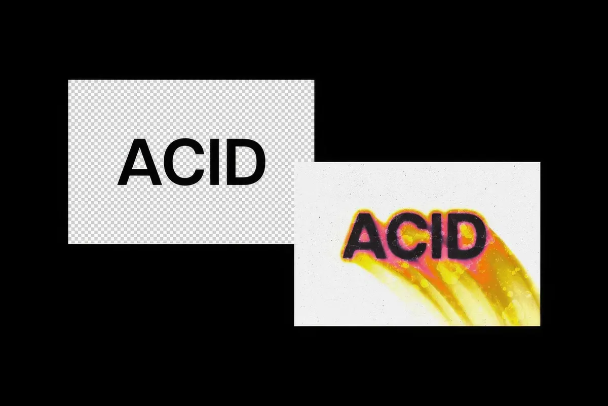 Acid Rushing Melting Text Effect