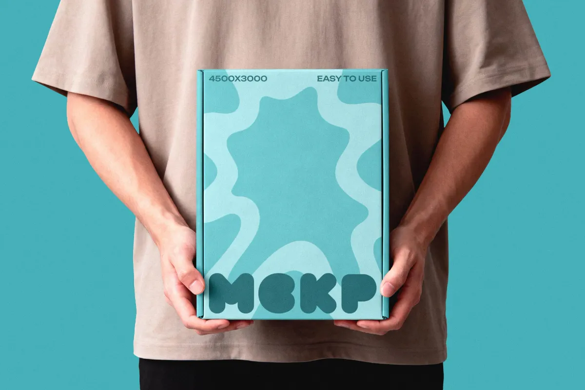 Box In Hands Mockup
