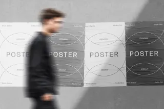 Overlaid Glued Posters Mockup