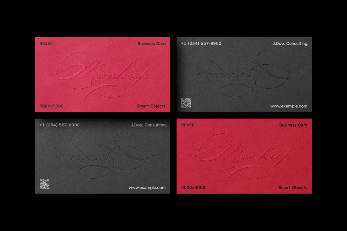 90x50 Minimalist Business Card Layout Mockup